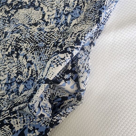 Chico's Coastal Side Pockets Blue and White Midi Dress - Picture 6 of 12